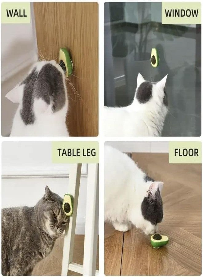 JD PRO Catnip Ball Toy for Cats Interactive Cat Toy Rotating Paw Catnip Ball Kitten Pet Self-Healing Cleaning Teeth Chew Toys Cat Wall Treats for Cats Lick (Avocado) - Image 5